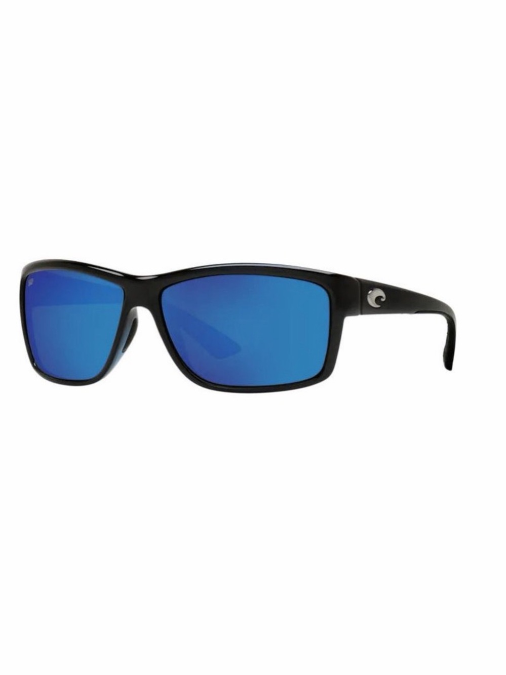 Costa Del Mar Mens Mag Bay Shiny Black Frame Blue Mirror Polarized Sunglasses